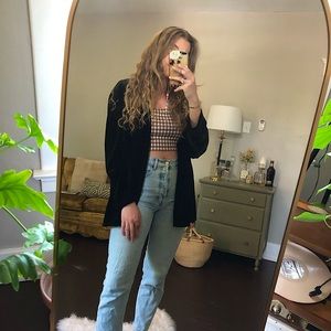 Vintage black velvet duster/blazer